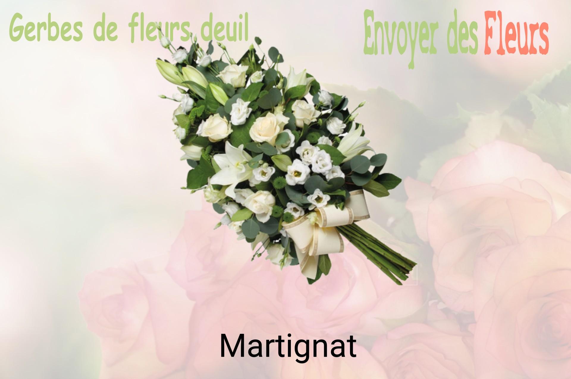 Gerbe de fleurs de deuil livrée à Martignat